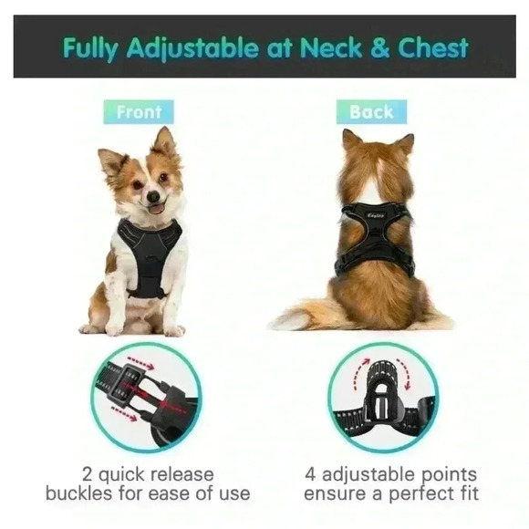 New Dog Harness Black size L better completely adjustable - Picture 3 of 6